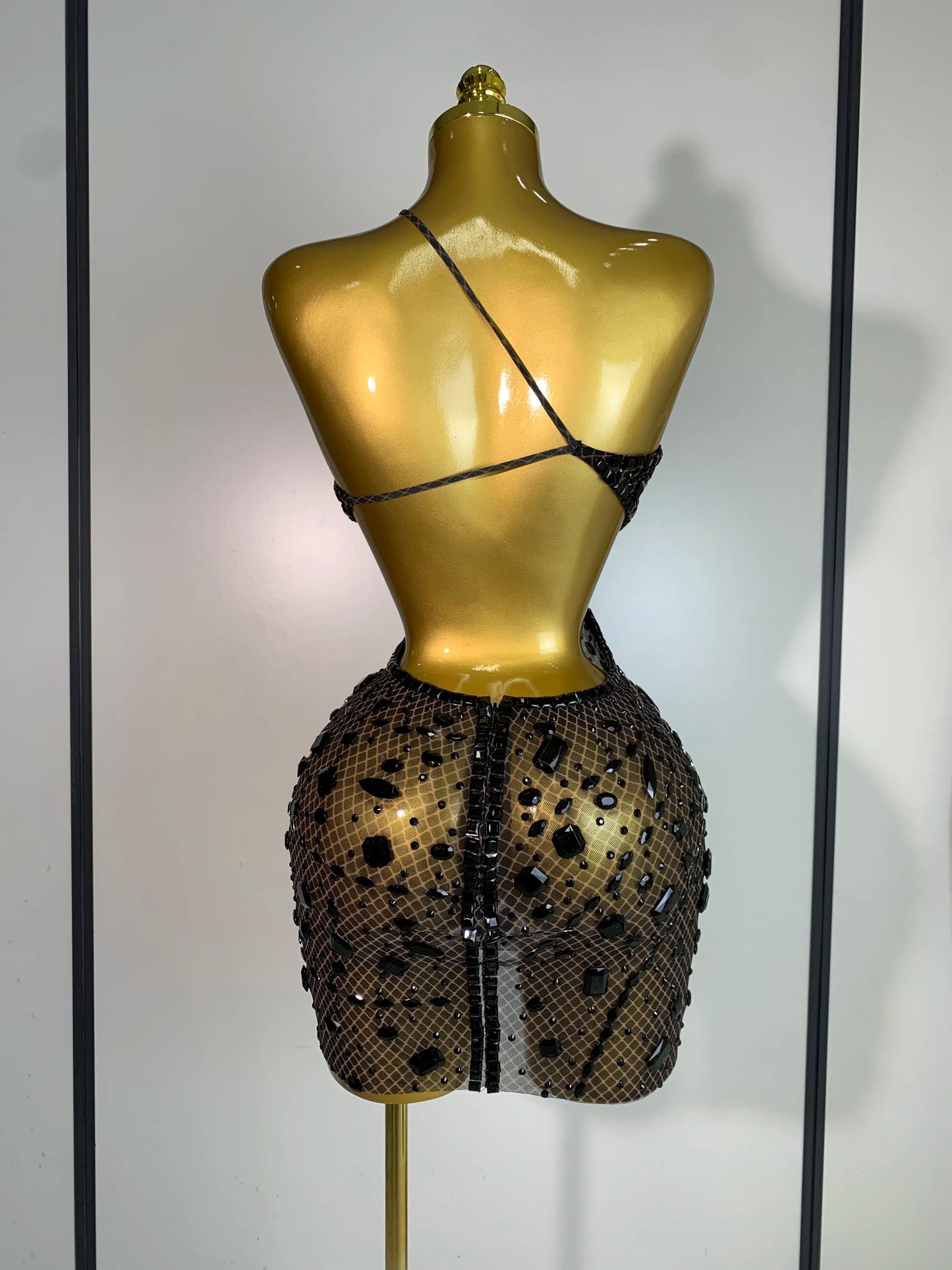 New Arrival Women 2025 Sexy Backless Hollow Out Diamond Evening Prom Gown Birthday Luxury Celebrate Stage Nightclub Outfit