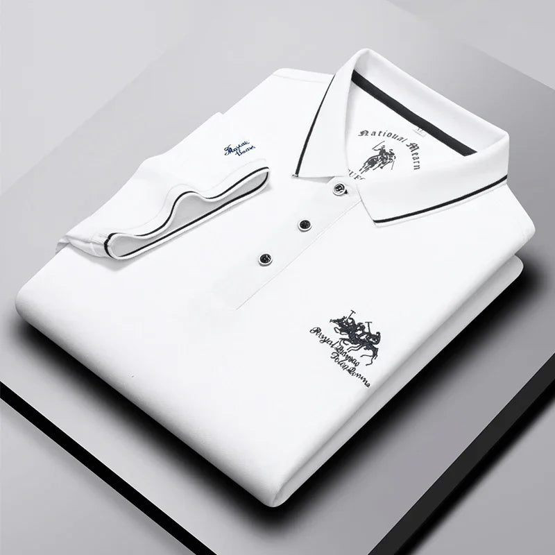 High end designer new cotton fashion embroidered polo shirt men's 2024 summer casual Korean Short Sleeve T-Shirt Lapel trend men