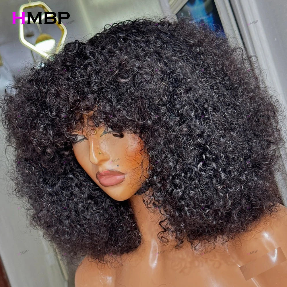 Afro Kinky Curly 500 Density Glueless Lace Front Wig Human Hair Ready To Go 13×6/360 HD Lace Front Wig Preplucked Hair For Women