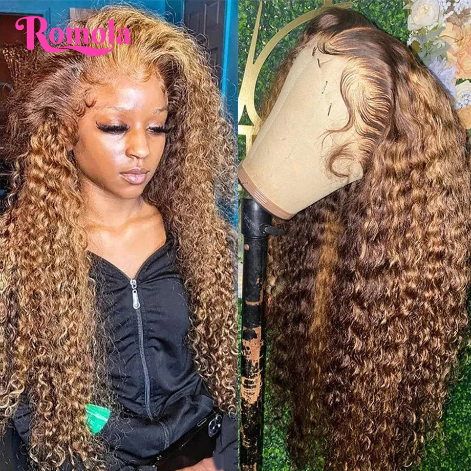 Highlight Wig Human Hair Deep Wave Frontal Wig Hd Lace Wig 13x6 Human Hair 13x4 Water Wave Wigs Curly Lace Front Human Hair Wig