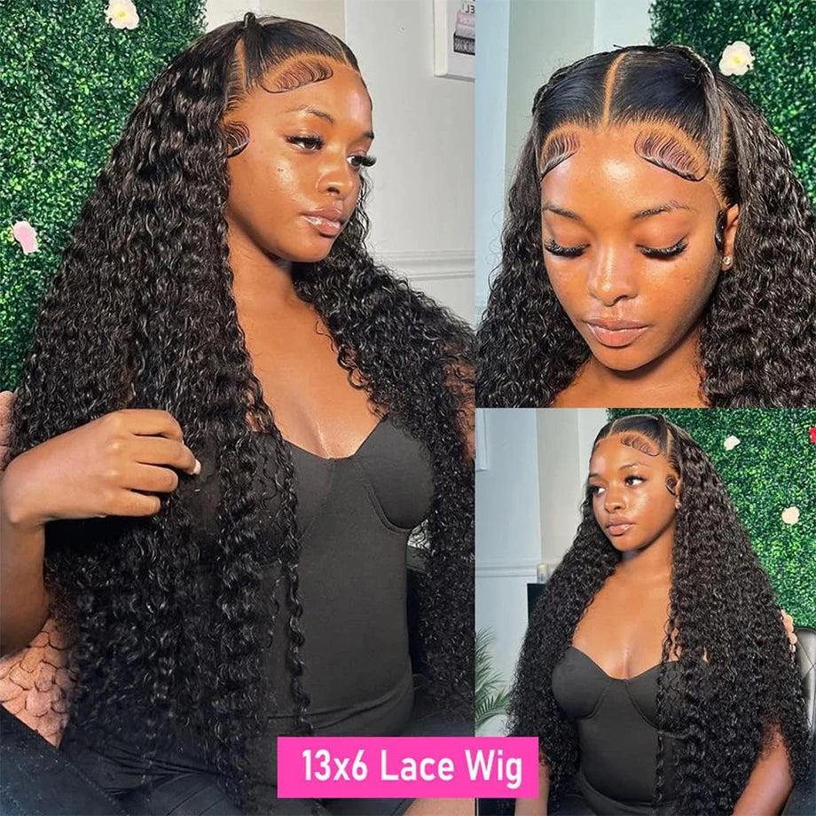 Deep Wave Frontal Wig 13x6 Lace 13x4 Curly Lace Front Human Hair Wigs For Women Wet And Wavy 4x4 Water Lace Closure Wig On Sale