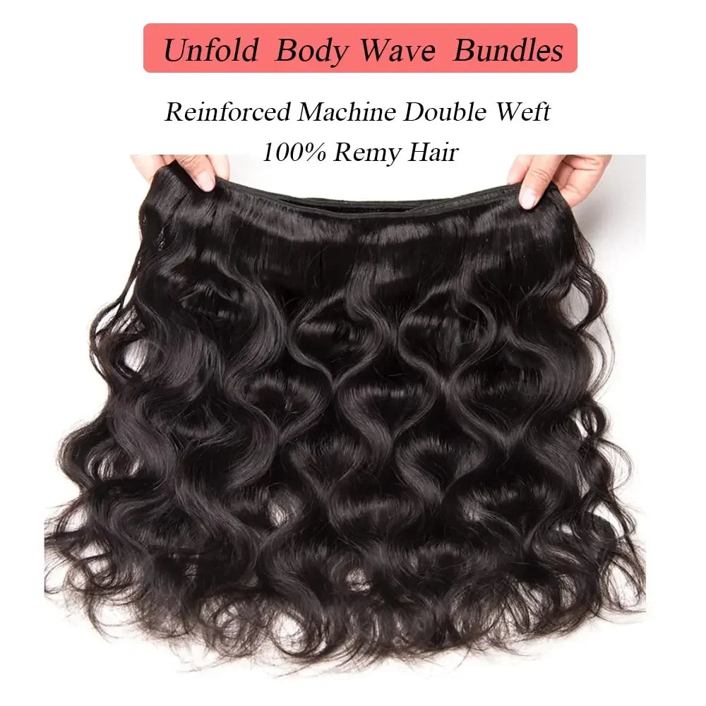 Peruvian Body Wave Bundles With Frontal 4x4 Closure Transparent Natural Virgin Human Hair Extensions Wholesale Bundles Weave