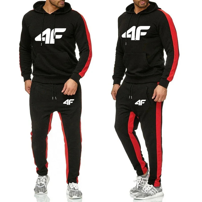 Casual Hot Sales Men Two Piece Outdoors Men's Tracksuit Set and Single Piece Black Sweatpants Hoodie Fashion Comfortable Jogging