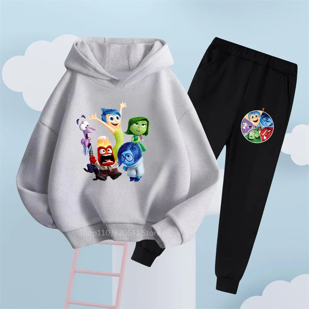 Disney Inside Out Hoodie & Trousers Set - Fun & Casual Kids' Clothing for Everyday Wear & Street Style