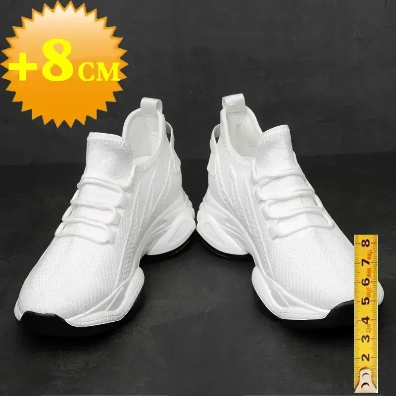 Increasing men sneakers casual heightening shoes 8cm height increase shoes for summer breathable 6cm elevator shoes