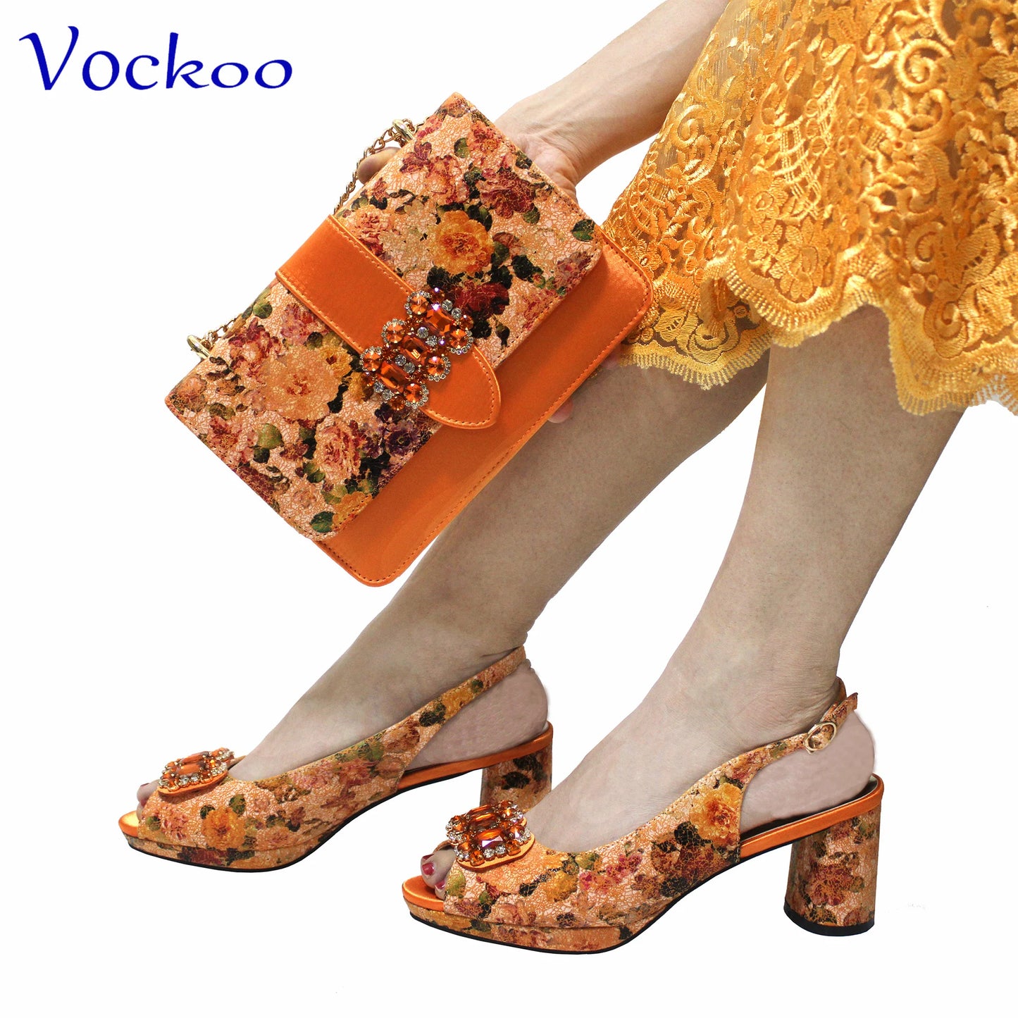 2024 Italian Matching Shoes and Bag Set in Coffee   Color High Quality New Design Special Comfortable Heels for Wedding