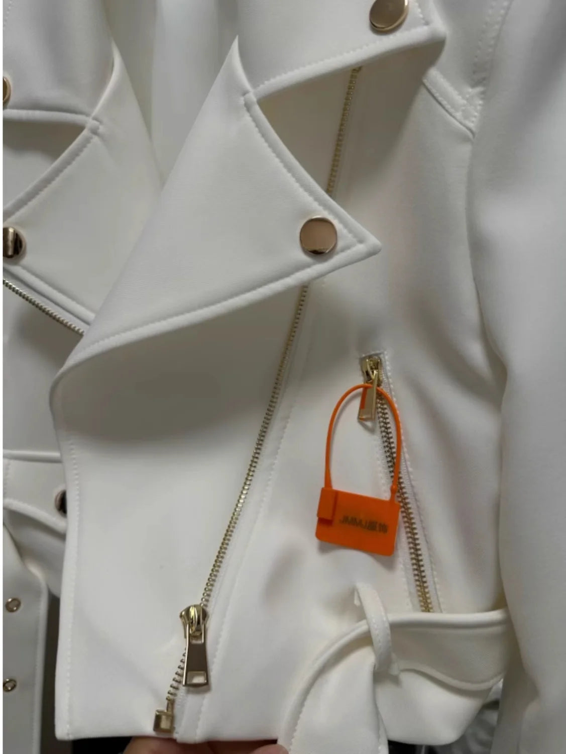 Korean version of the long-sleeved motorcycle jacket jacket women's spring and autumn new fashion temperament Joker suit collar