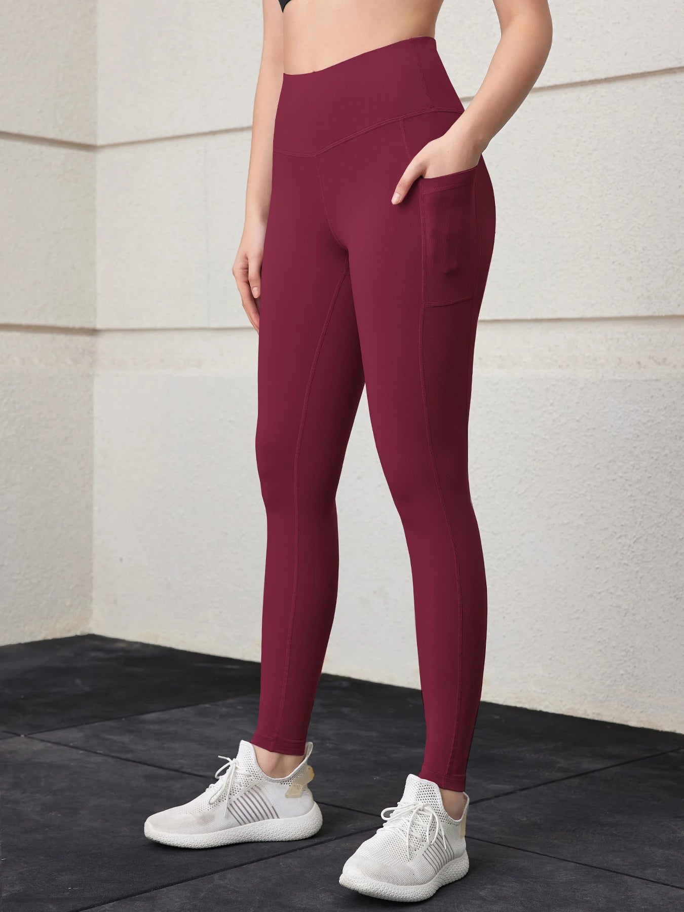 Pockets Gym Leggings Women High Waist Fitness Running Outdoors Pants Quick drying