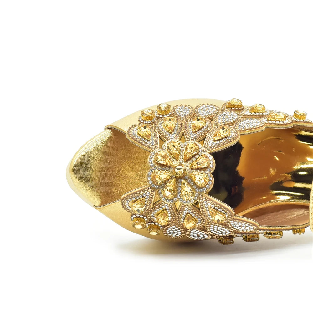 New Pumps for Women Designer Peep-Toe Luxury Wedding Hollowed Out Design Bag and Shoes Matching Set Shoes for Bride Wedding