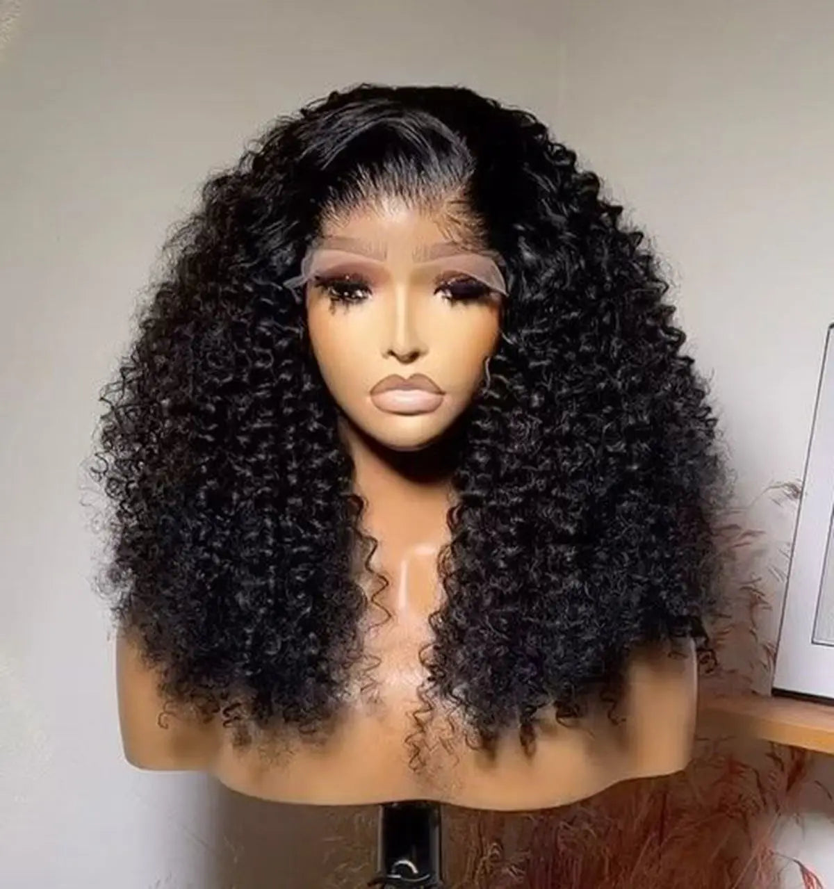 Deep Wave Short Bob Cut Natural Black Color 13X4 HD Lace Front Synthetic Wig For Black Women Preplucked Cosplay Daily Glueless