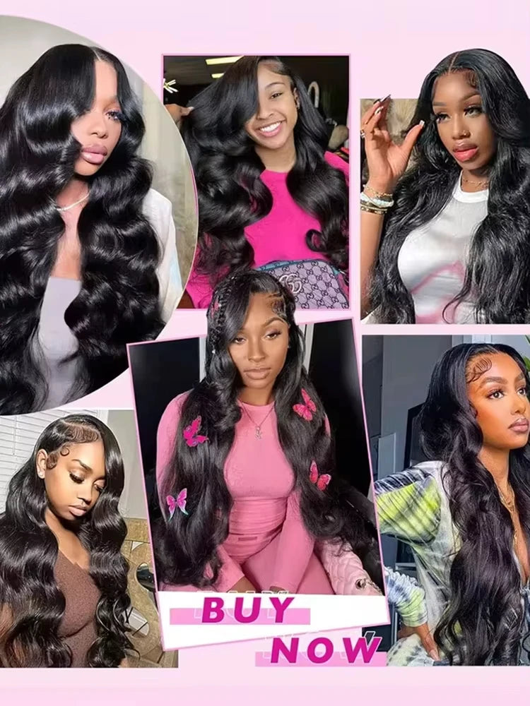 Melodie HD 300% 40 Inche 13x6 Body Wave Lace Front Human Hair Wigs 13x4 Lace Frontal Wig Transparent 5x5 Closure Brazilian Remy