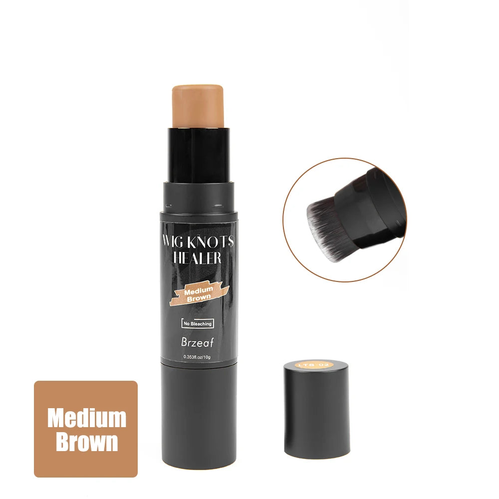 Wig Lace Dyeing Stick With Brush Double-Head Wig Knots Concealer Stick Lace Tint Spray For Lace Wigs & Frontal Part & Hairline