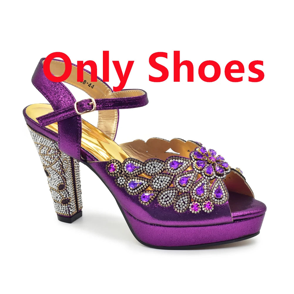 New Pumps for Women Designer Peep-Toe Luxury Wedding Hollowed Out Design Bag and Shoes Matching Set Shoes for Bride Wedding