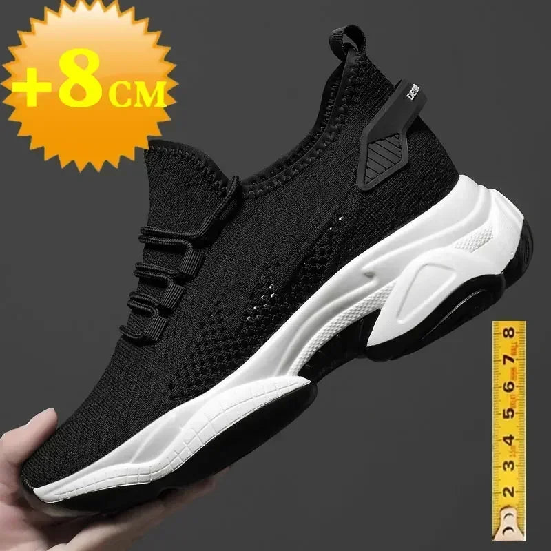 Increasing men sneakers casual heightening shoes 8cm height increase shoes for summer breathable 6cm elevator shoes