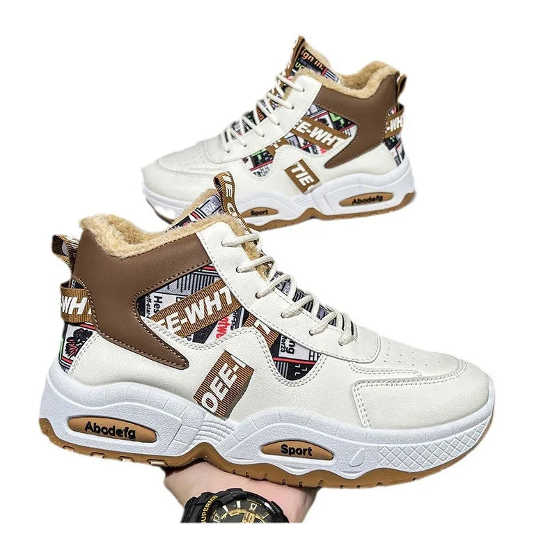 Snow Boots Men Boot High Top Winter Student Sports Plush Lace Up Anti Slip Comfortable Outdoor Warm Cold Proof Cotton Shoes