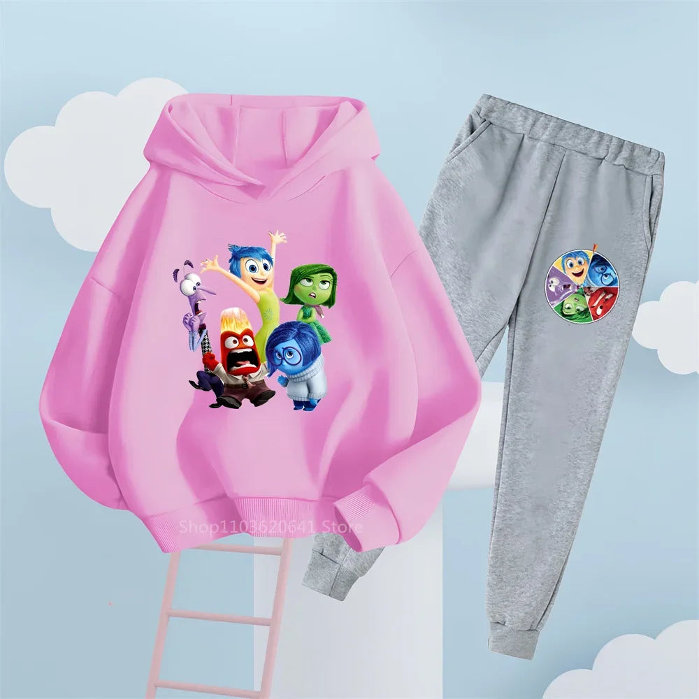 Disney Inside Out Hoodie & Trousers Set - Fun & Casual Kids' Clothing for Everyday Wear & Street Style
