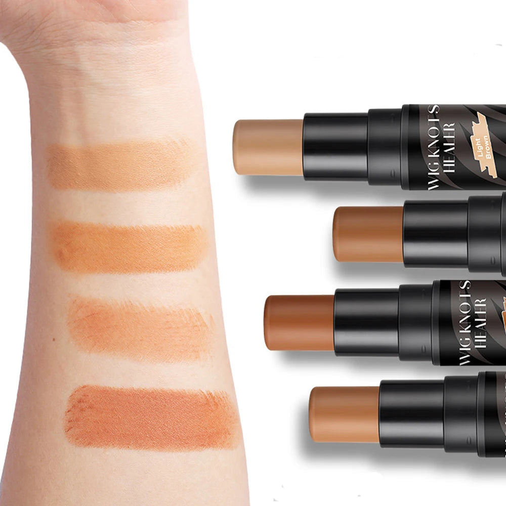 Wig Lace Dyeing Stick With Brush Double-Head Wig Knots Concealer Stick Lace Tint Spray For Lace Wigs & Frontal Part & Hairline