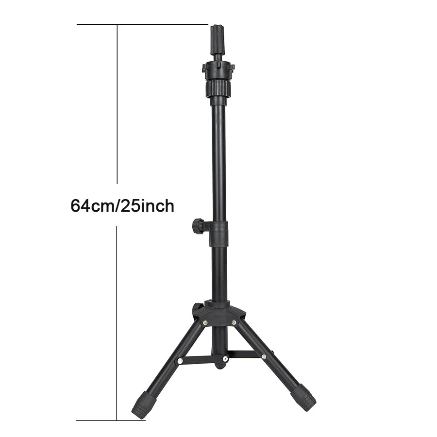 64CM Mini Tripod Stand for Hold Mannequin Head Good Quality Wig Making Head with T-pins Adjustable Metal Wig Stand