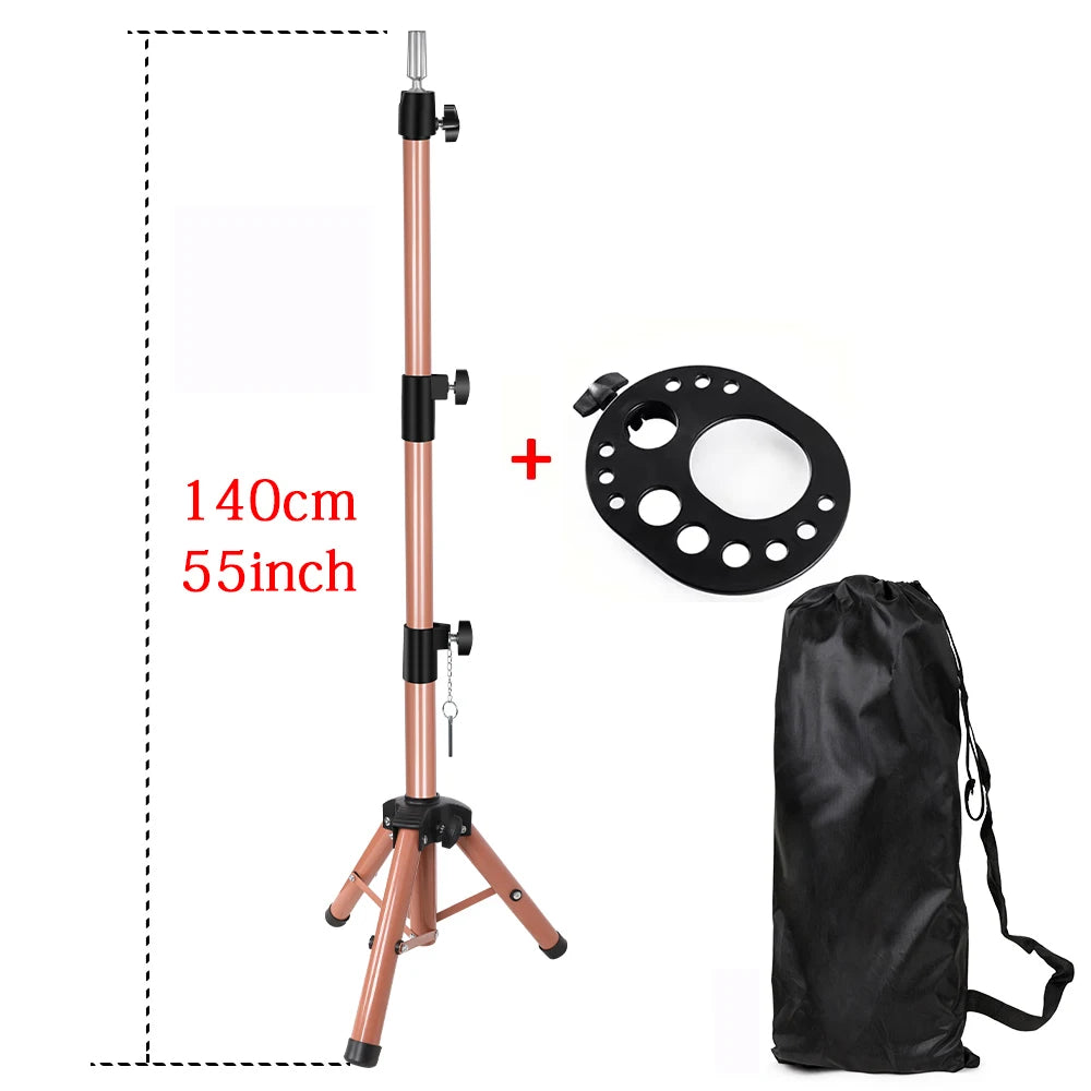 64CM Mini Tripod Stand for Hold Mannequin Head Good Quality Wig Making Head with T-pins Adjustable Metal Wig Stand