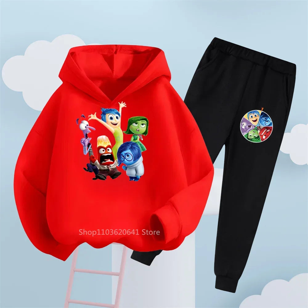 Disney Inside Out Hoodie & Trousers Set - Fun & Casual Kids' Clothing for Everyday Wear & Street Style