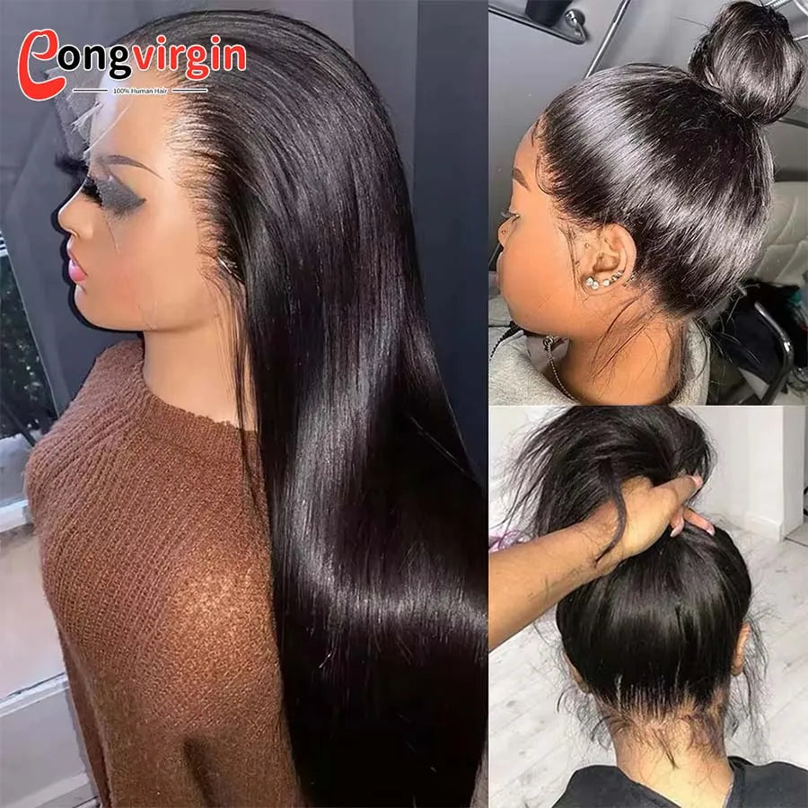 Cheap 360 Full Lace Wig Human Hair Preplucked Bone Straight 13x6 Lace Front Wigs For Women 13x4 HD Transparent Lace Frontal Wig