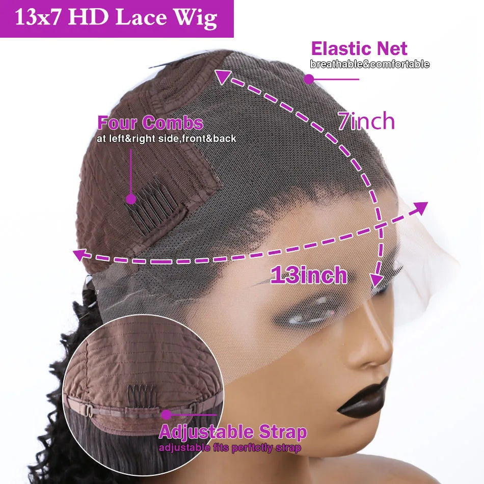 30 40 Inch Loose Wave 13x6 HD Lace Front Human Hair Wigs Deep Wave Curly 13x7 Lace Frontal Wig 200 Density Brazilian Remy Raw