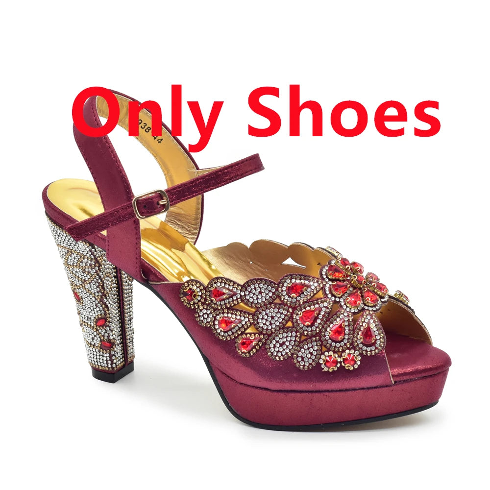 New Pumps for Women Designer Peep-Toe Luxury Wedding Hollowed Out Design Bag and Shoes Matching Set Shoes for Bride Wedding