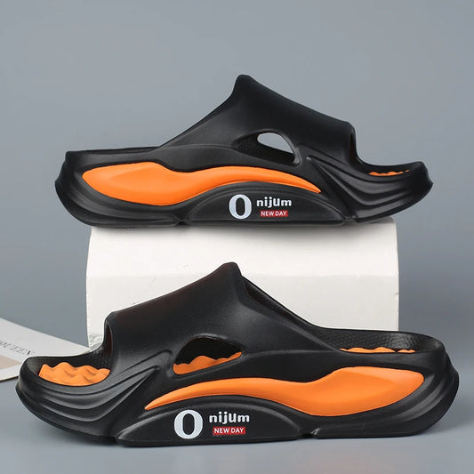 2025 New Men's Massage Slippers Indoor Outdoor Sandals Beach Casual Shoes Soft Slides Men Flip-flops Men Women Home Slippers