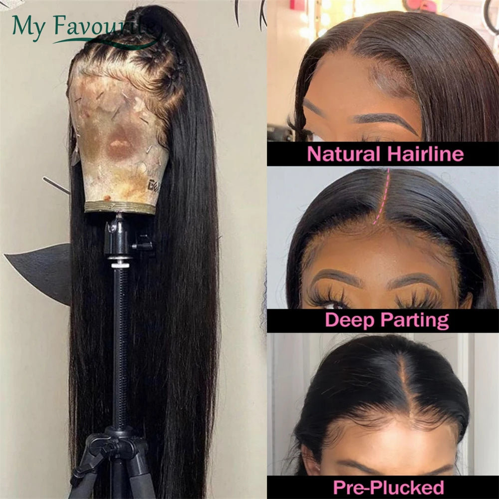 13X6 HD Lace Frontal Wig Human Hair Straight 4x4 Lace Closure Wigs 11A Brazilian Virgin Human Hair Wigs For Women 180 Density