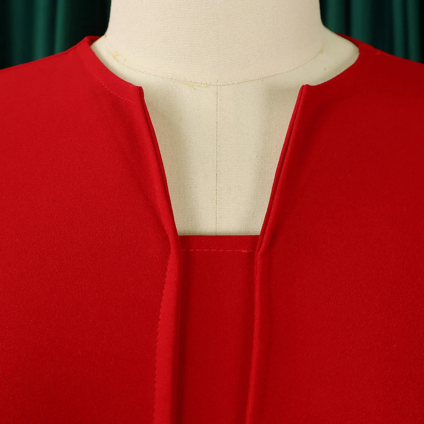 Elegant Office Dresses for Women V Neck Three Quarter Sleeve Belt Waisted Sheath Mid Calf Professional Business Work Dress Midi