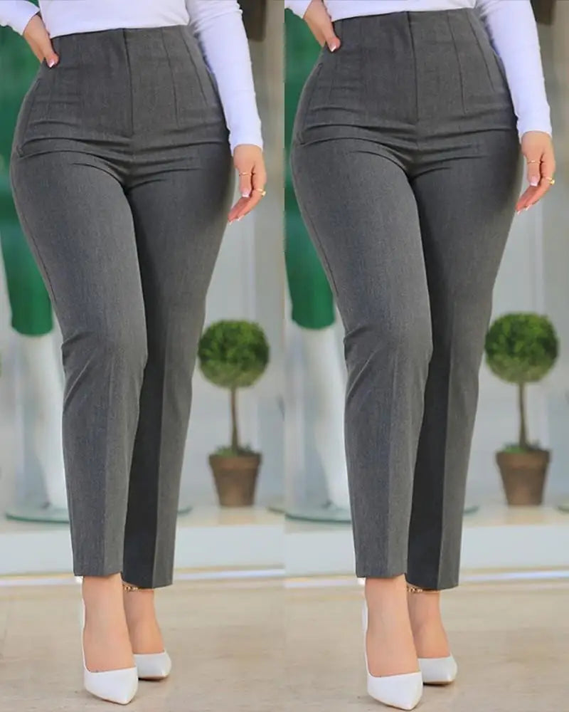 Women Office Wear High Waist Pants for Women Formal Pants Office Outfits Pencil Trousers Ladies Pants 11 Color Options OUFY-003