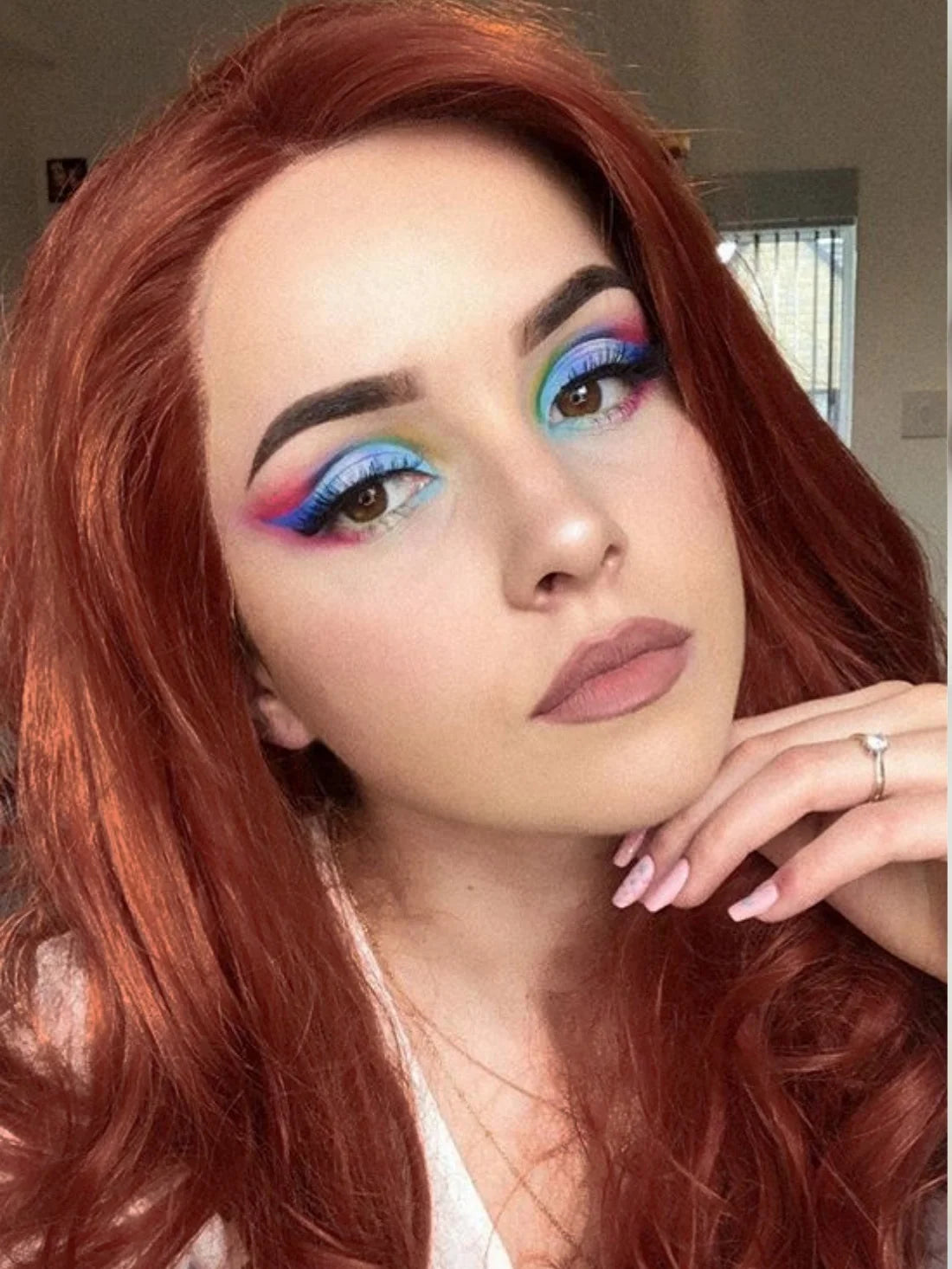 RDY Reddish Brown Wig Body Wave Synthetic Lace Front Wig Glueless Auburn Colored Copper Red Hair Frontal Lace Wigs for Women