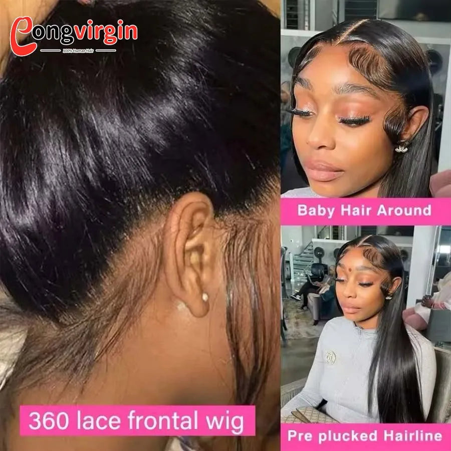 Cheap 360 Full Lace Wig Human Hair Preplucked Bone Straight 13x6 Lace Front Wigs For Women 13x4 HD Transparent Lace Frontal Wig