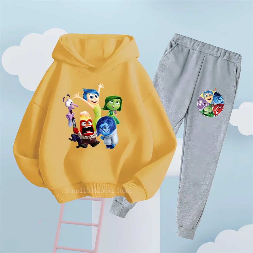 Disney Inside Out Hoodie & Trousers Set - Fun & Casual Kids' Clothing for Everyday Wear & Street Style