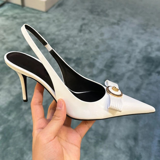 High Heels Women's Thin Heels Pointed French Temperament Bow Light Mouth Single Shoes Women