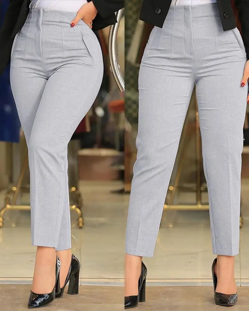 Women Office Wear High Waist Pants for Women Formal Pants Office Outfits Pencil Trousers Ladies Pants 11 Color Options OUFY-003