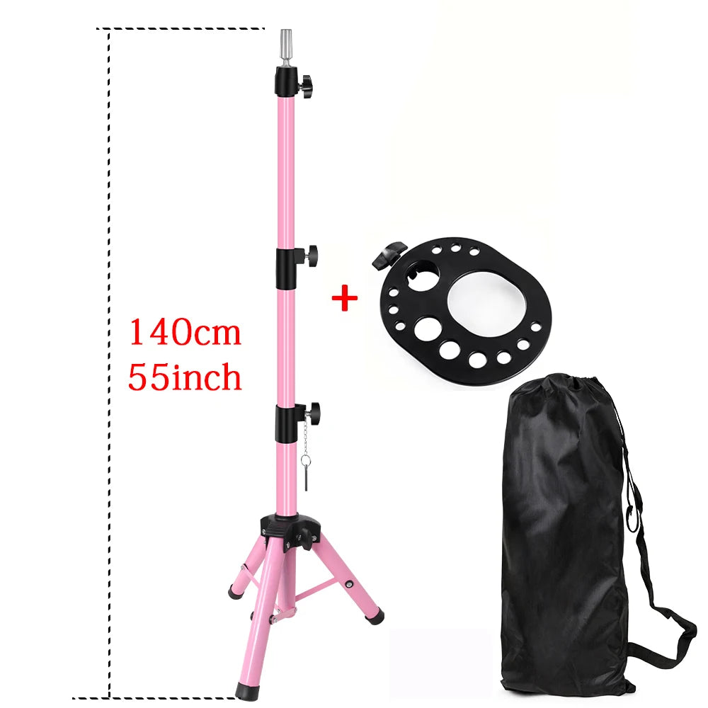 64CM Mini Tripod Stand for Hold Mannequin Head Good Quality Wig Making Head with T-pins Adjustable Metal Wig Stand