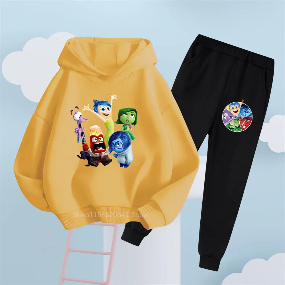 Disney Inside Out Hoodie & Trousers Set - Fun & Casual Kids' Clothing for Everyday Wear & Street Style