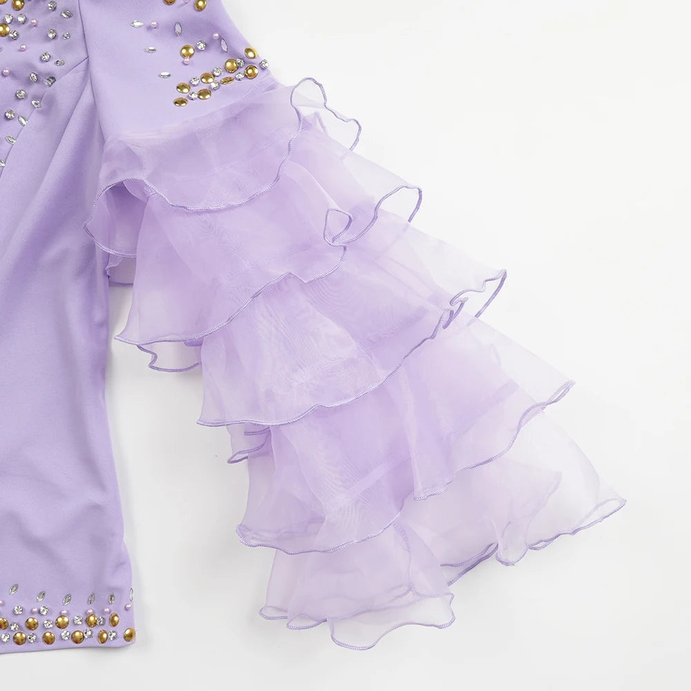 Elegant African Dresses For Women 2025 New Fashion Ruffle Sleeve Wedding Party Long Dress Plus Size Evening Gown Ladies Clothing