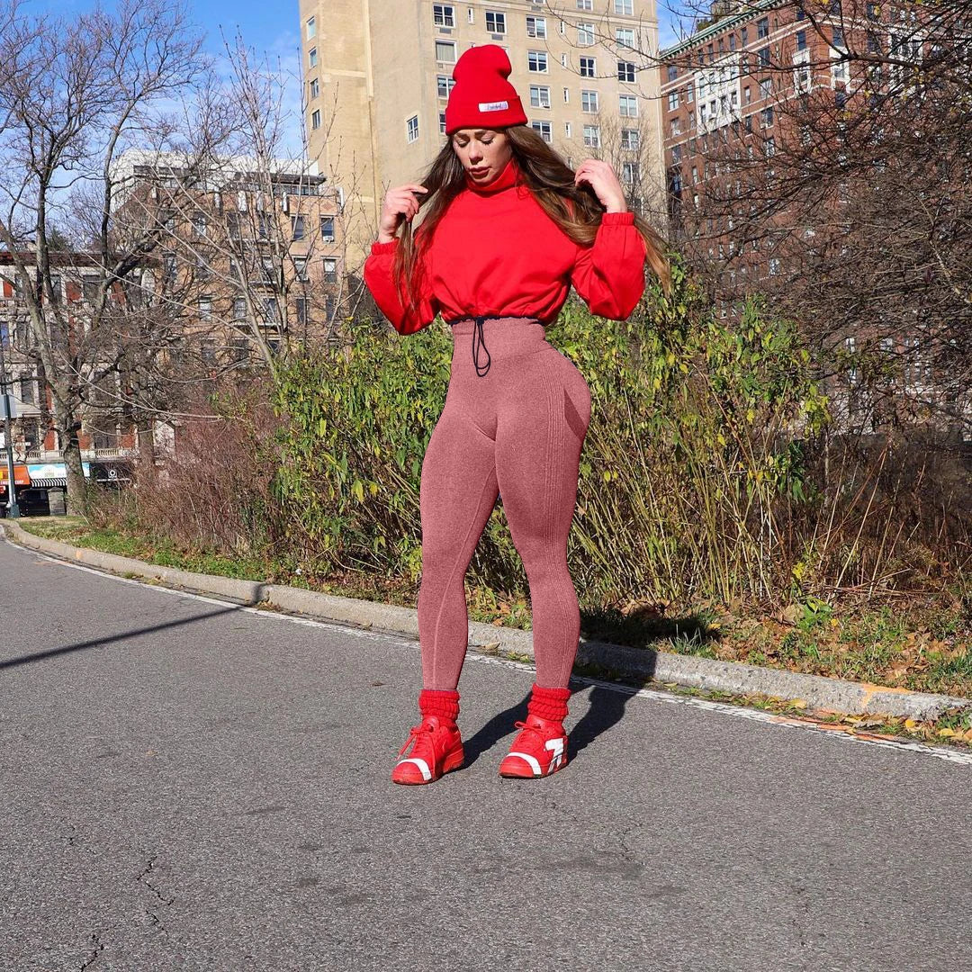 OQQ Women Butt Lifting Yoga Leggings Elastic Workout High Waist Tummy Control Ruched Booty Pants Seamless Gym Compression Tights