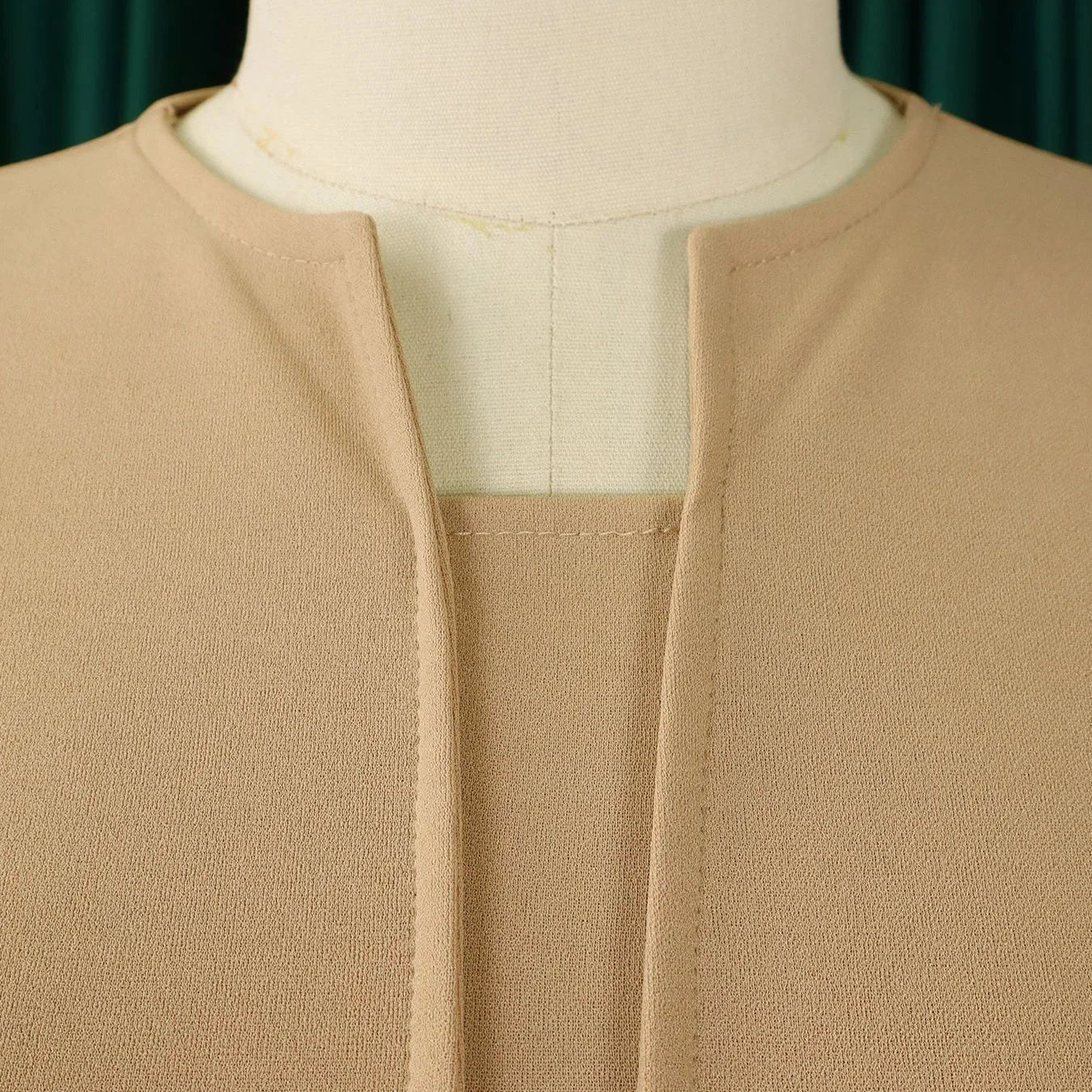 Elegant Office Dress for Women Professional 2024 New V Neck Three Quarter Sleeve Belt Waisted Mid Calf Formal Business Work Robe