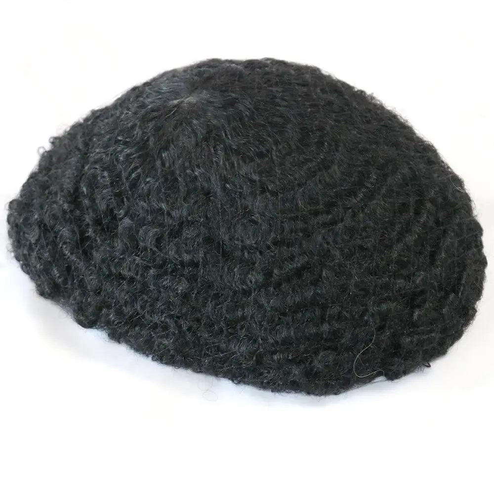 New Men Toupee Afro Toupee For Man Hair African American Human Hair Wig 10mm 8mm 360 Deep Wave Prosthesis Replacement System