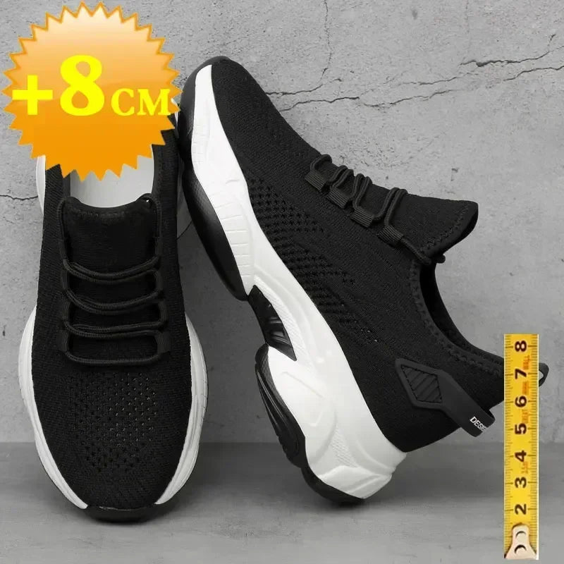 Increasing men sneakers casual heightening shoes 8cm height increase shoes for summer breathable 6cm elevator shoes