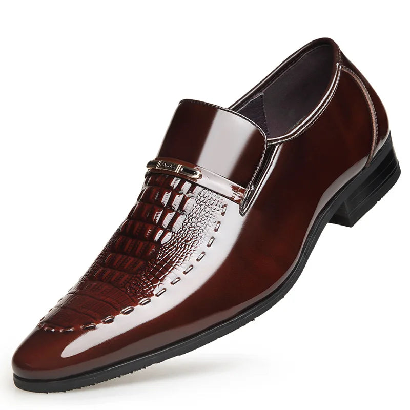 Men Classic Dress Shoes Crocodile Leather Business Casual Formal Sneakers Plus Size Office Wedding Party Oxford Shoes