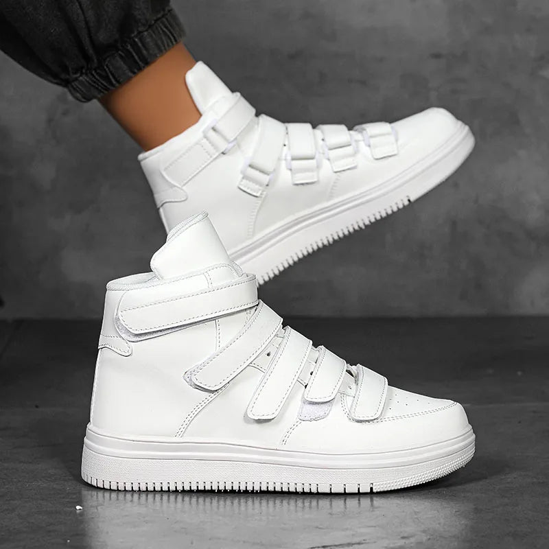 Hot Sale Cheap Men's Fashion Sneakers Red High top Shoes Casual Men Hoop-look Platform Sneakers Men Flat Shoes Zapatillas Hombre