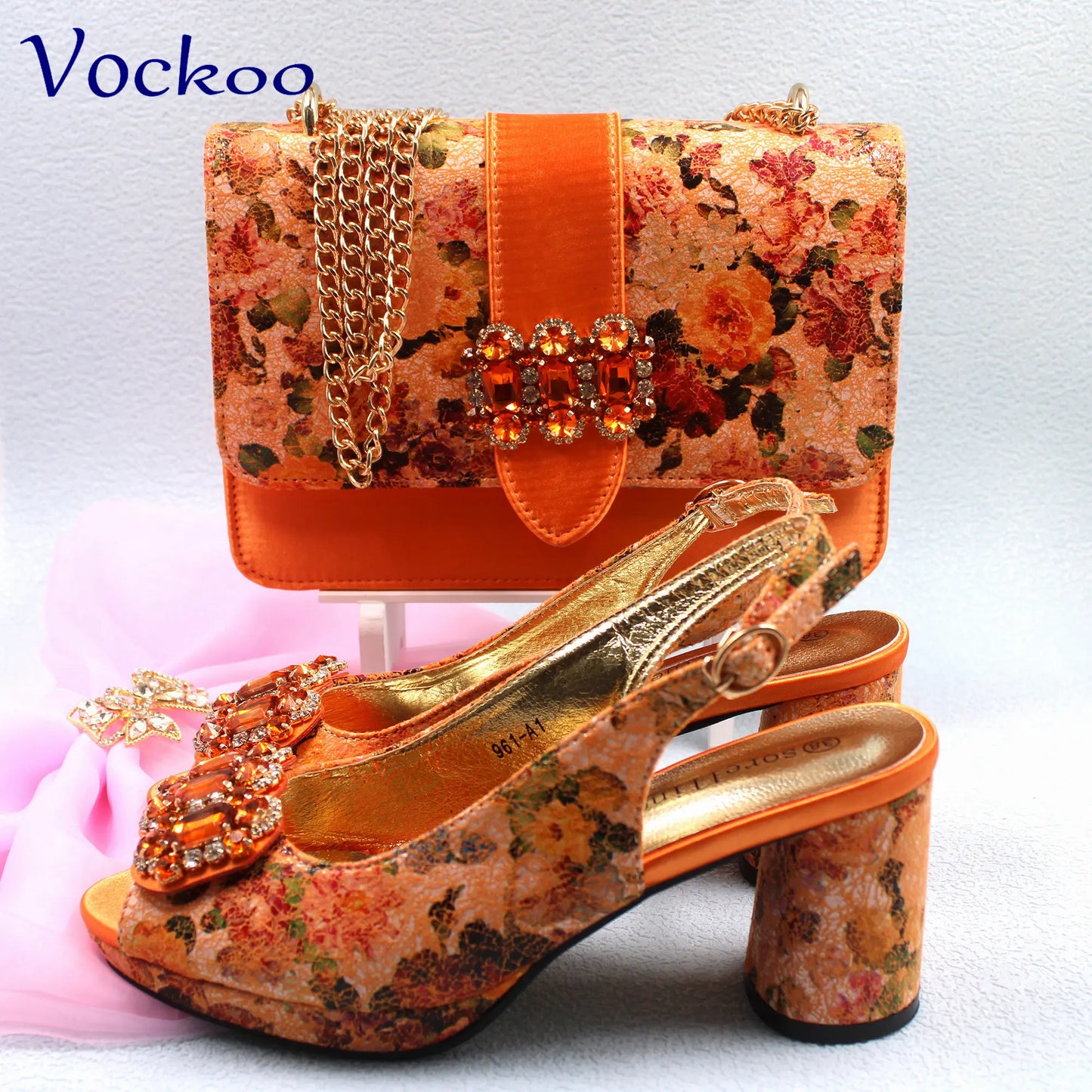 2024 Italian Matching Shoes and Bag Set in Coffee   Color High Quality New Design Special Comfortable Heels for Wedding