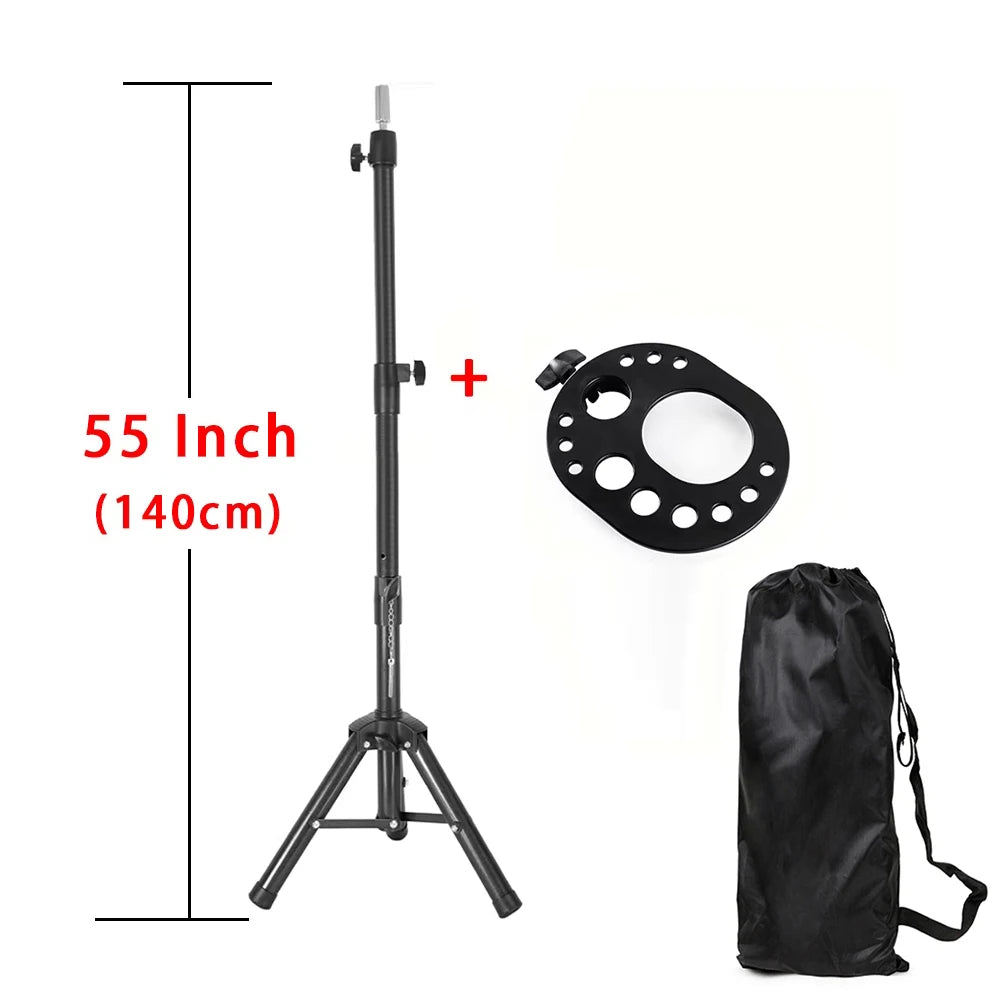 64CM Mini Tripod Stand for Hold Mannequin Head Good Quality Wig Making Head with T-pins Adjustable Metal Wig Stand