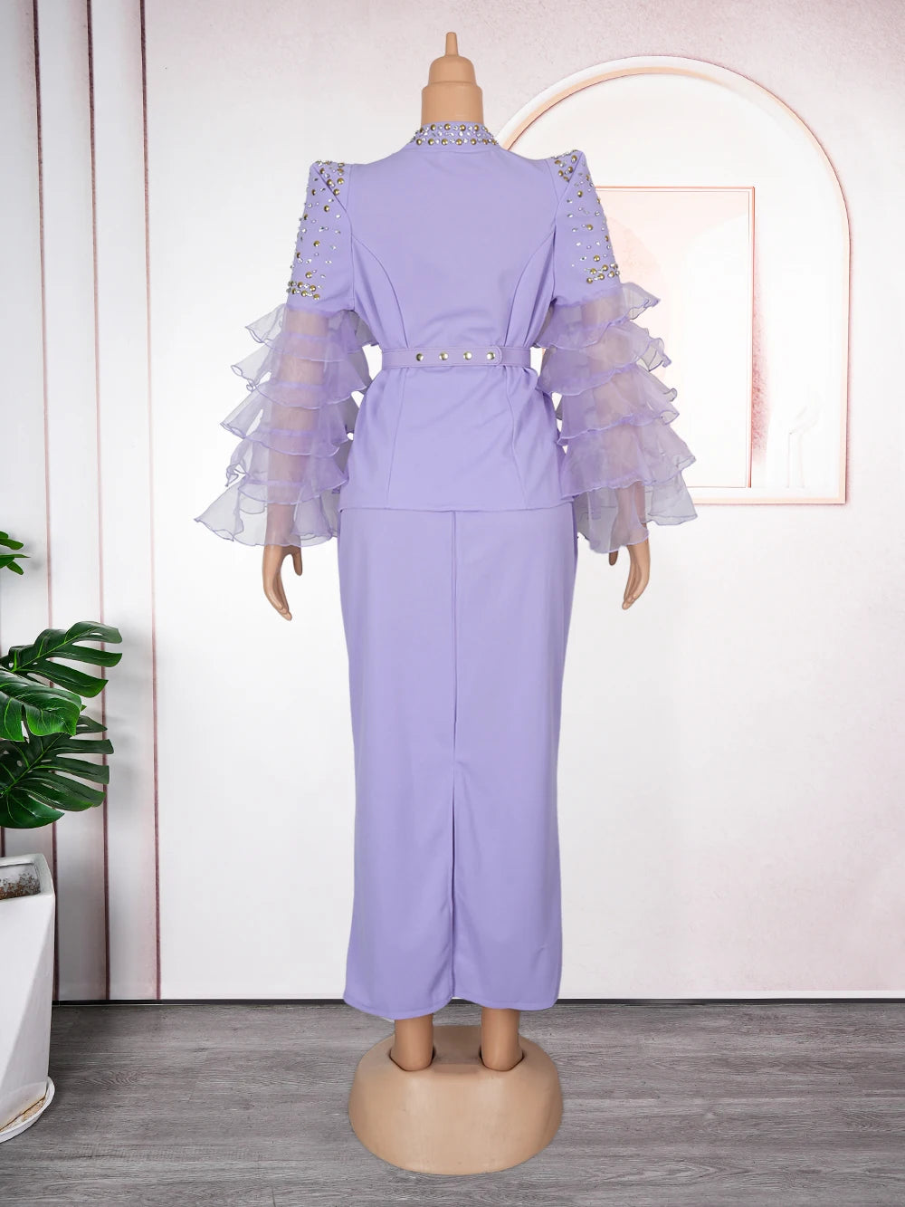 Elegant African Dresses For Women 2025 New Fashion Ruffle Sleeve Wedding Party Long Dress Plus Size Evening Gown Ladies Clothing