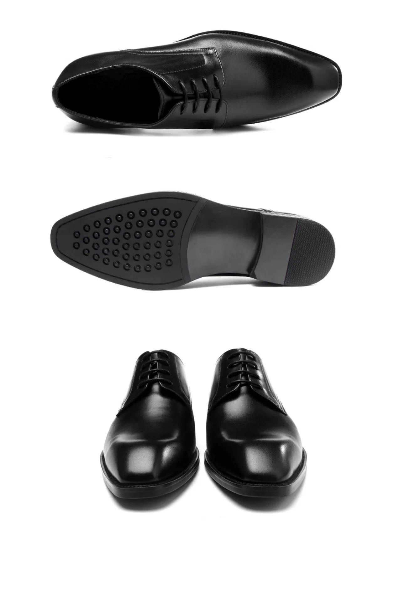 Wood Grain Derby Shoes Fashion Formal Shoes for Man Business Dress Square Toe Rubber Social Men's Shoe Stitching Oxfords