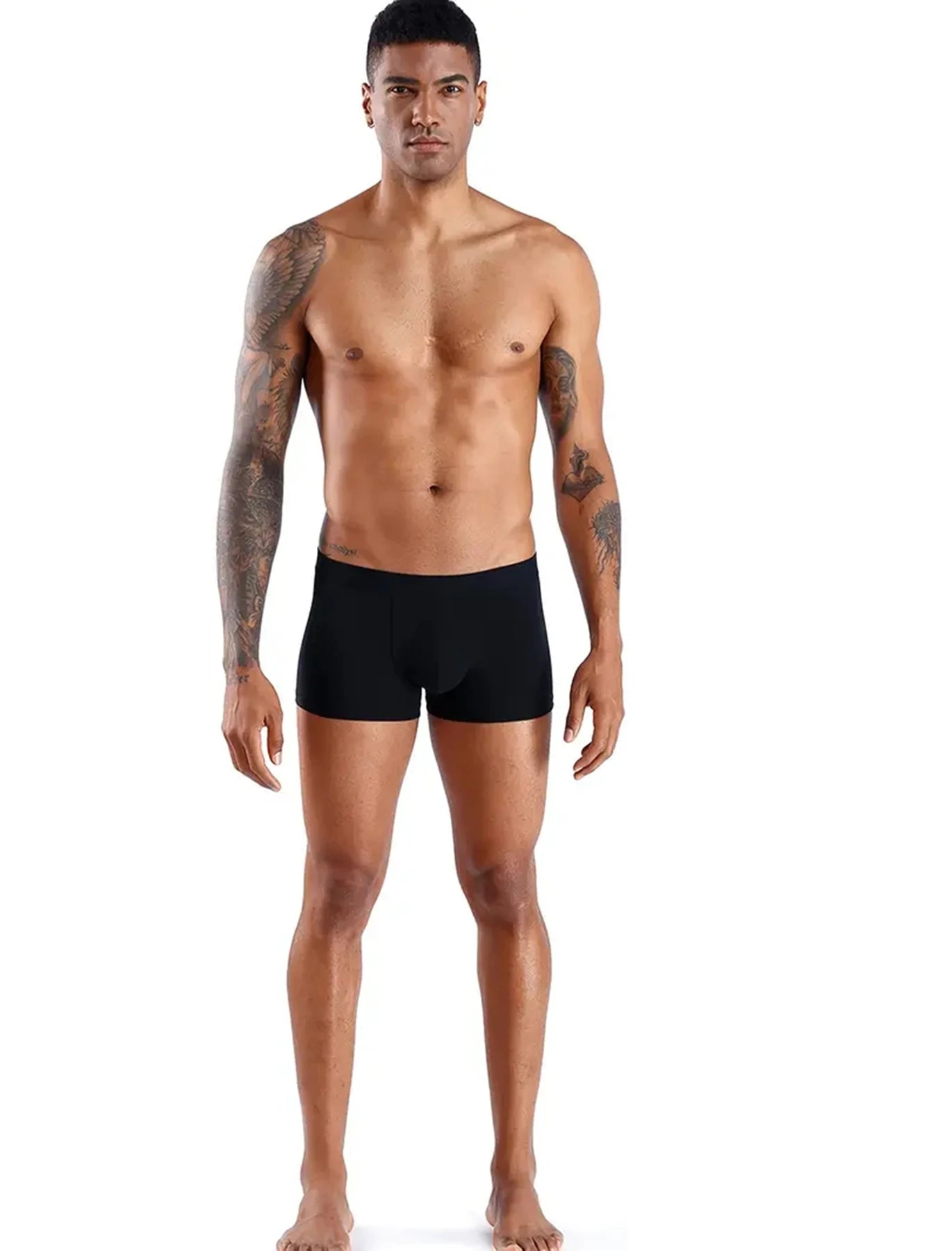 10PCS Men's Underwear Black Color Men Underpant High Stretch Boxer Shorts Sexy Men Panties Plus Size L-4XL Breathable Men Boxer